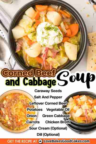 Leftover corned beef gets new life in this Corned Beef and Cabbage Soup! Corned beef, cabbage, carro...