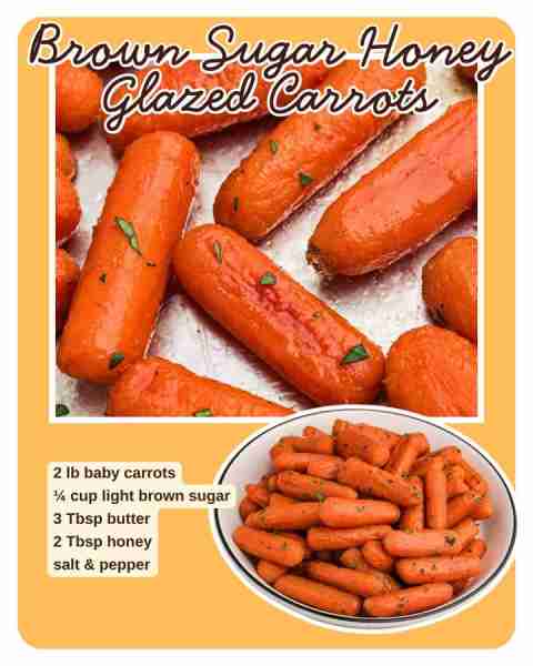 BROWN SUGAR HONEY GLAZED CARROTS 🥕 2 lb baby carrots 🥕 ¼ cup light brown sugar 🥕 3 Tbsp butter 🥕...