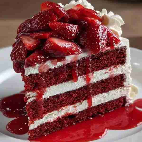Decadent Red Velvet Cake with Cream Cheese Frosting Ingredients : 2½ cups all-purpose flour 1½ cups...