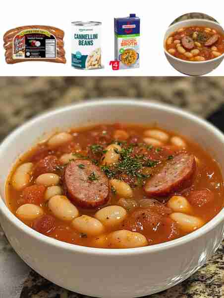 Slow Cooker Smoked Sausage and Bean Stew Ingredients: -1 pound smoked sausage, sliced -2 cans white...