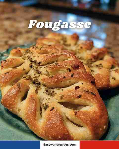 🍞🇫🇷 Fougasse A rustic Provençal bread shaped like a leaf, flavored with herbs and olive oil. Crispy...