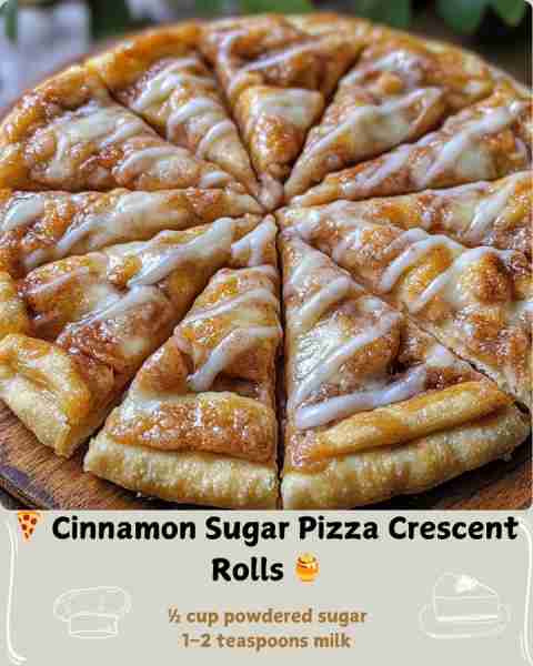 🍕 Cinnamon Sugar Pizza Crescent Rolls 🍯 Ingredients For the Rolls: 1 (8 oz) tube refrigerated cres...