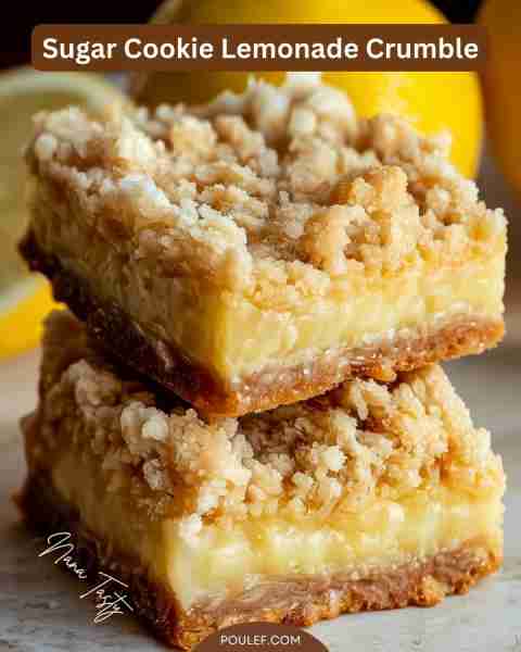 Sugar Cookie Lemonade Crumble A bright and tangy dessert with layers of sweet sugar cookie crumble a...