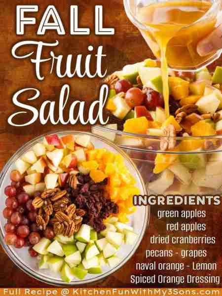 FALL FRUIT SALAD - I love this all year long! https://kitchenfunwithmy3sons.com/fall-fruit-salad/ >>...