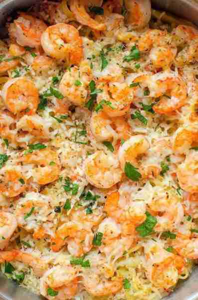 Incredible Garlic Parmesan Shrimp Scampi Pasta! 🍤 So easy & Only 15 Minutes! 🍤 RECIPE BELOW!