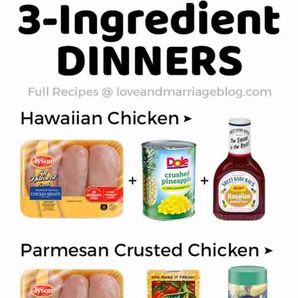 Pressed for time? These 17 dinner ideas only need THREE ingredients to help you win busy weeknight m...
