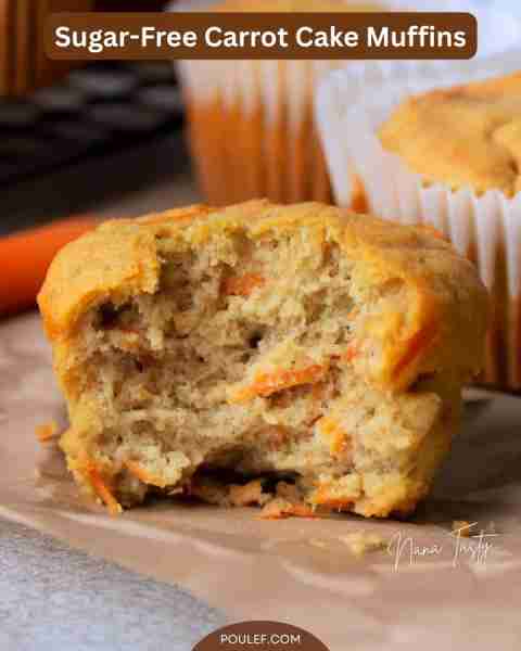 These Sugar-Free Carrot Cake Muffins are the perfect treat! Diabetic-friendly, low carb, and gluten-...
