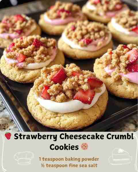 🍓 Strawberry Cheesecake Crumbl Cookies 🍪 Ingredients For the Cookies: 1 cup (225g) unsalted butter...