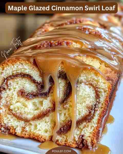 Maple Glazed Cinnamon Swirl Loaf Ingredients: For the loaf: 1/2 cup butter, softened 3/4 cup sugar 2...