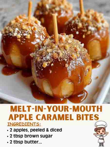🍎🍬💛 Melt-in-Your-Mouth Apple Caramel Bites – Sweet Little Fall Treasures! Ingredients: 1 can refr...