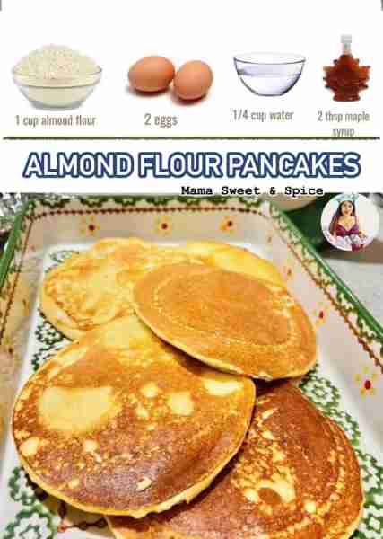 Delicious Almond flour pancakes 🥞 A gluten free version - using almond flour. I use maple syrup in...