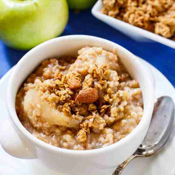 Slow Cooker Apple Pie Oatmeal has tons of apple flavor and is one of my favorite ways to fix oatmeal...