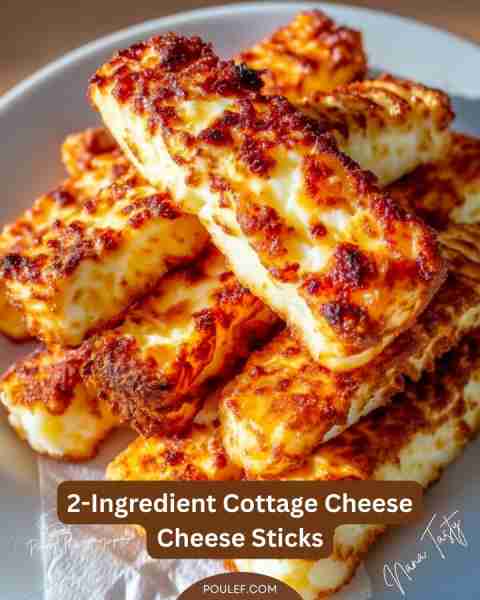 2-Ingredient Cottage Cheese Cheese Sticks 🧀 – Crispy, Cheesy & Low-Carb Ingredients: 1 cup cottage...
