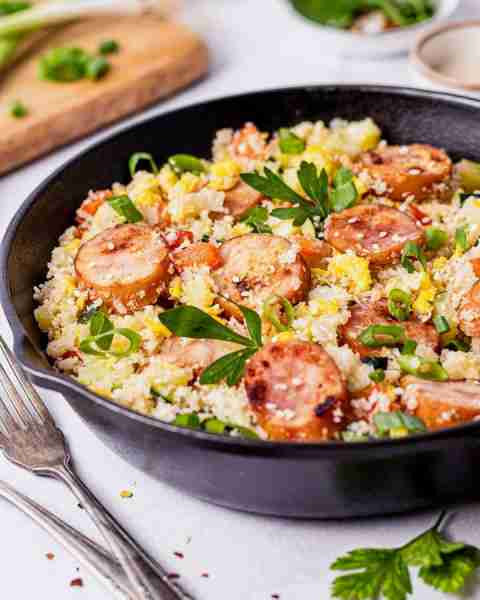Say yes to #SimpleSundays with our Sausage Cauliflower Fried “Rice” ! So good. So easy. Exactly wha...