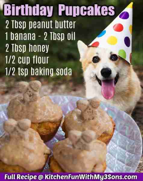 Full Recipe 👇 Cupcakes for your DOG! 🐶 Peanut Butter Pupcakes are the perfect way to celebrate you...