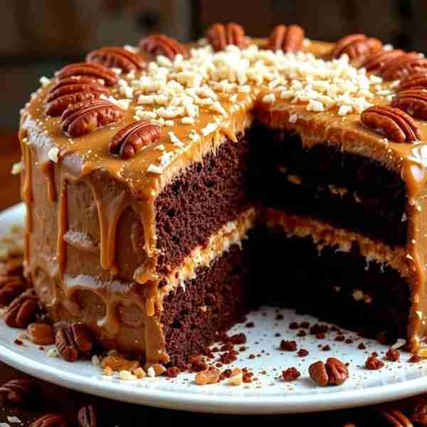 🍫 Decadent Chocolate Caramel Pecan Cake 🍯 Rich, fudgy chocolate layers meet silky caramel, buttery...