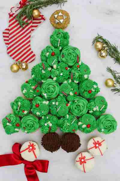 You can turn any batch of cupcakes into an adorably festive holiday treat with this creamy whipped f...