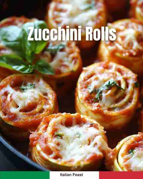 Zucchini Rolls 🍝🥒 Rolled zucchini with ricotta & tomato sauce – cheesy, light & fresh! 🌿 👉 Step-...