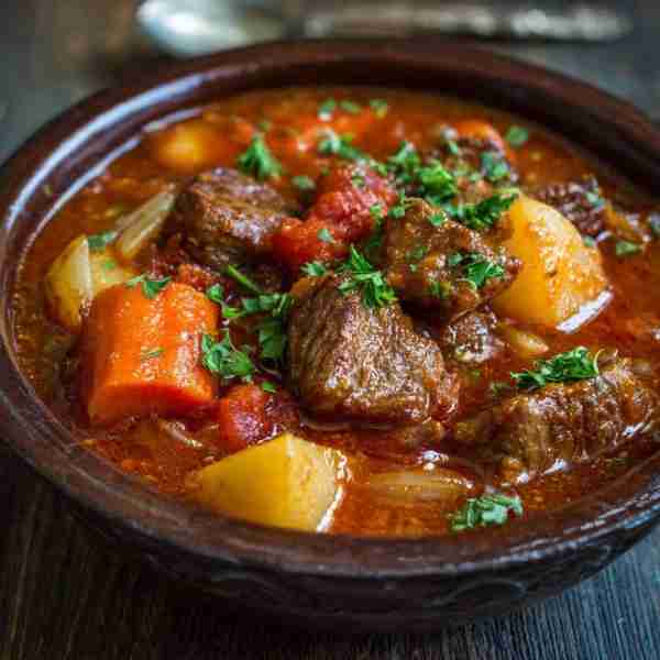 Slow Cooker Sweet Potato & Apricot Beef Stew 🥕 Ingredients: 🥩 Beef chuck, cubed 🍠 Sweet potatoes...