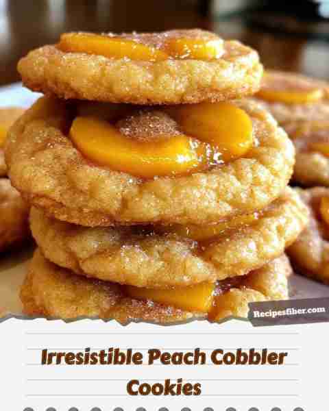 Irresistible Peach Cobbler Cookies 🍑🍪😋 These cookies are a sweet treat that captures the essence...