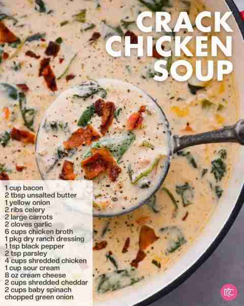 Recipe - https://therecipecritic.com/crack-chicken-soup/ All it takes is one bite to obsess over thi...