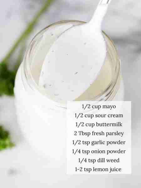 Creamy, thick and flavorful HOMEMADE RANCH DRESSING made in less than 5 minutes! Tastes great with s...