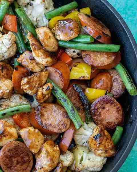 This BBQ Chicken and Smoked Sausage Skillet is the perfect one pan dinner! This meal is loaded with...