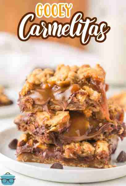 Carmelitas are rich dessert bars with gooey caramel, melted chocolate, and a buttery oat crumble top...