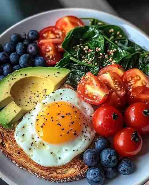 Avocado & Sunny-Side Up Egg Toast Bowl Ingredients (1 serving): 1 slice whole-grain or sourdough bre...