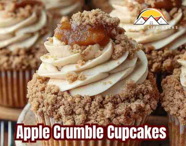 Apple Crumble Cupcakes Ingredients: For the cupcakes: - 1 1/2 cups all-purpose flour - 1 teaspoon ba...