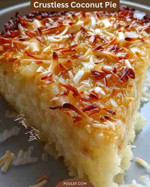 Crustless Coconut Pie Ingredients: - 1 cup shredded unsweetened coconut - 1/2 cup granulated sugar -...