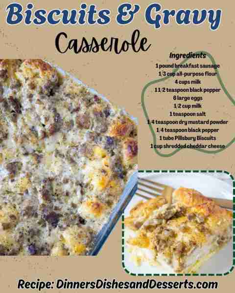 Turning Biscuits & Gravy into a make ahead casserole is a great brunch idea! Recipe in comments ⬇️