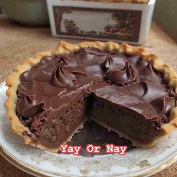 Old Fashioned Chocolate Pie 😋🍫 Ingredients: 1 9-inch pie crust (pre-baked) 1 cup granulated sugar...