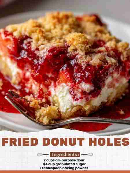 Fried Donut Holes Ingredients: 2 cups all-purpose flour 1/4 cup granulated sugar 1 tablespoon baking...