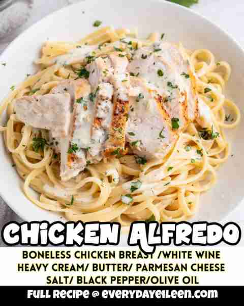 30-minutes to deliciousness with this quick, easy Chicken Alfredo over Linguine!
