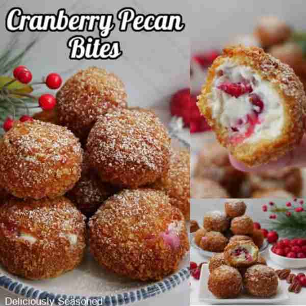 Cranberry Pecan Bites! 💖💚 Full of yummy flavors, coated with graham cracker mixture, and pan-fried...