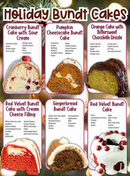 🎂 HOLIDAY BUNDT CAKE RECIPES There isn't a bad recipe on this list! So good!! RECIPE LIST IN THE CO...