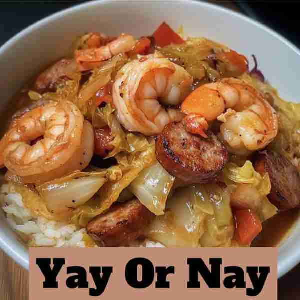 Shrimp and Sausage Cabbage Bowl Ingredients: 1 pound shrimp, peeled and deveined 1 pound smoked saus...