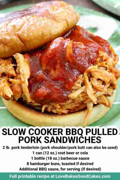RECIPE - https://www.lovebakesgoodcakes.com/slow-cooker-bbq-pulled-pork-sandwiches/ You only need 4...