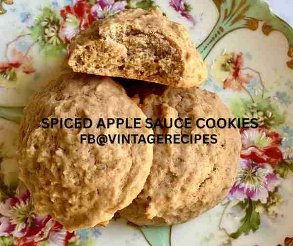 SPICED APPLE SAUCE COOKIES #fallbaking 🍁🍂🍂 1/2 cup shortening 1 cup sugar 1 egg 2 cups all-purpo...
