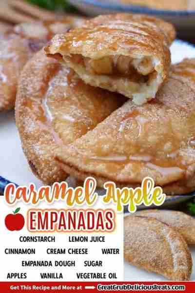 Caramel Apple Empanadas! 🍎 Filled with a homemade apple filling and a sweet cream cheese mixture, f...