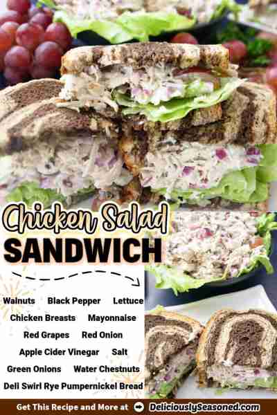 CHICKEN SALAD SANDWICH! 💖 Delicious homemade chicken salad loaded with crisp red grapes, crunchy wa...