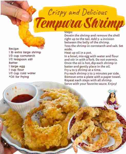 Tempura Shrimp My family’s favorite weekend appetizer! So crispy and delicious. Recipe: 1 lb extra...