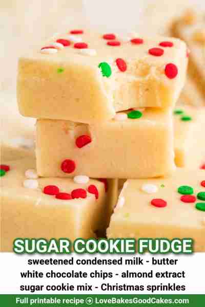 RECIPE - https://www.lovebakesgoodcakes.com/sugar-cookie-fudge/ This easy Sugar Cookie Fudge recipe...