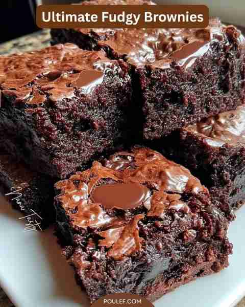 Ultimate Fudgy Brownies Ingredients: - 1 cup (2 sticks / 226g) unsalted butter - 2 ¼ cups (450g) gra...