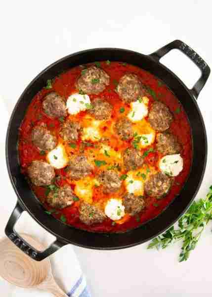 Ricotta meatballs are made with hearty beef meatballs combined with ricotta, baked then simmered in...