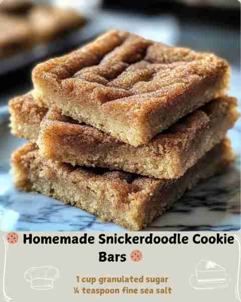 🍪 Homemade Snickerdoodle Cookie Bars 🍪 Ingredients For the Bars: ½ cup (1 stick) unsalted butter,...
