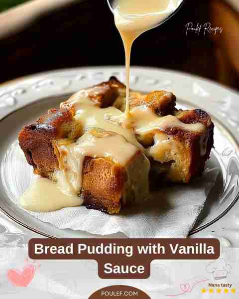 Warm, soft, and drenched in creamy vanilla sauce — this classic Bread Pudding is pure comfort in eve...