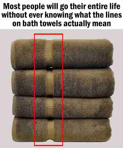 The hidden meaning behind the lines on bath towels most people don’t know about 😲