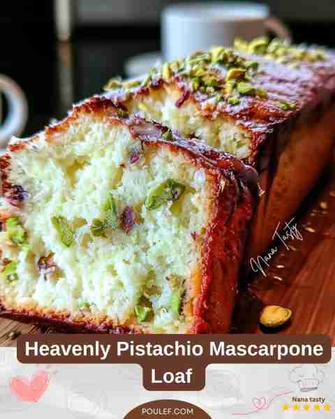 Heavenly Pistachio Mascarpone Loaf 🍞✨ Soft, moist, and full of flavor—this pistachio mascarpone lo...